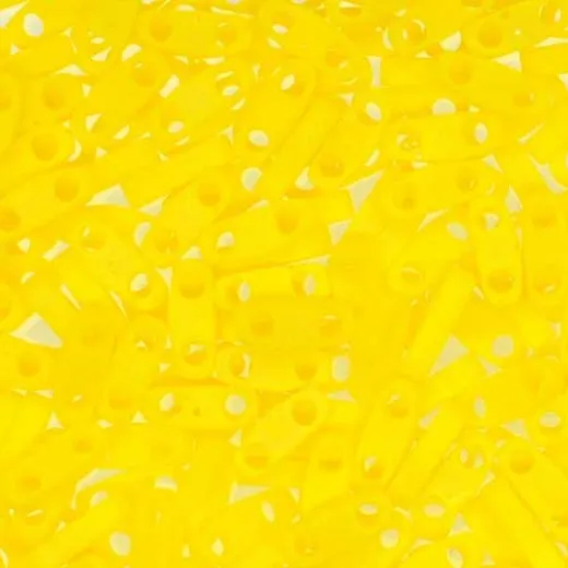 Yellow Opaque AB Matte Quarter Tila Bead, colour 404FR, 5.2g approx.