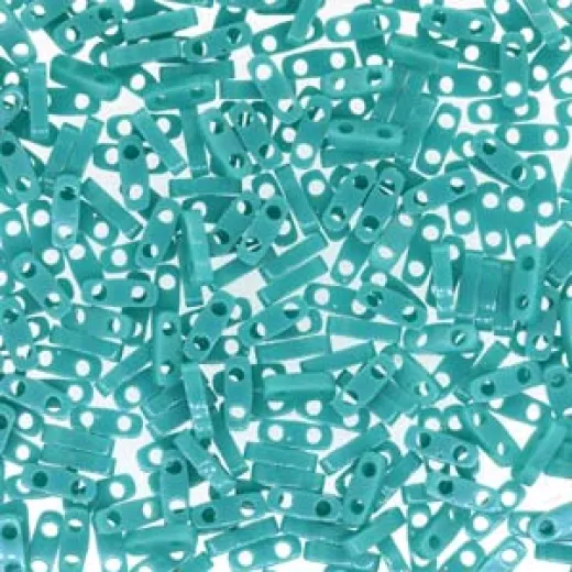 Turquoise Opaque Quarter Tila Bead, colour 412, 5.2g approx. Turquoise Opaque Quarter Tila Bead, colour 412, 5.2g approx.