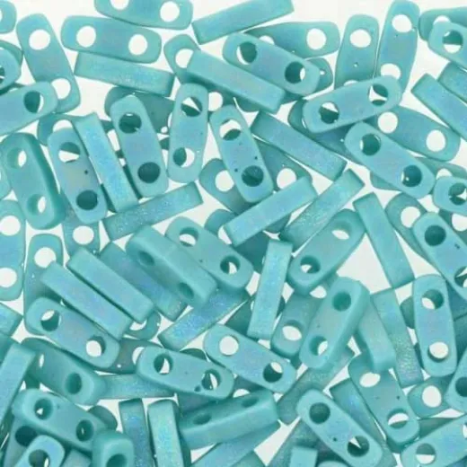 Turquoise Opaque AB Matte Quarter Tila Bead, colour 412FR, 5.2g approx. Turquoise Opaque AB Matte Quarter Tila Bead, colour 412FR, 5.2g approx.