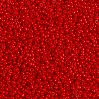 Dyed Semi-Frosted Opaque Bright Red Miyuki 15/0 Seed Beads, 8.2g approx, Colour 1684