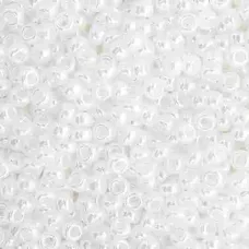 White Pearl Ceylon Miyuki 15/0 Seed Beads, 100g, Colour 0528 White Pearl Ceylon Miyuki 15/0 Seed Beads, 100g, Colour 0528