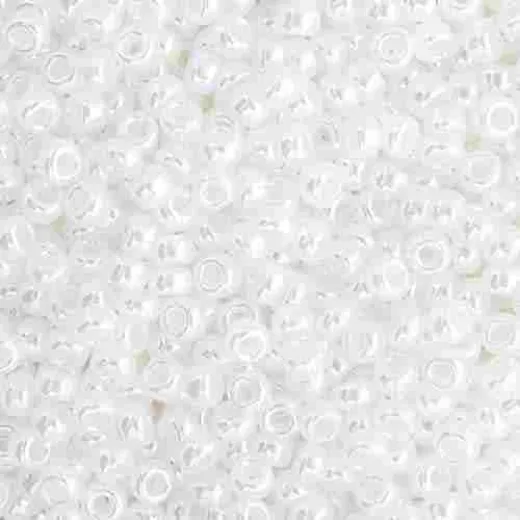 White Pearl Ceylon Miyuki 15/0 Seed Beads, 100g, Colour 0528 White Pearl Ceylon Miyuki 15/0 Seed Beads, 100g, Colour 0528