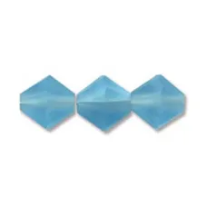 6mm Preciosa Aquamarine Matte Czech Machine Cut Bicones, Bag of 24