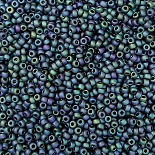 Matte Metallic Blue-Green Iris Miyuki 8/0 Seed Beads, Colour 2064, Bulk 250g pack Matte Metallic Blue-Green Iris Miyuki 8/0 Seed Beads, Colour 2064, Bulk 250g pack