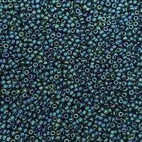 Matte Metallic Dark Teal Iris Miyuki 15/0 Seed Beads, Colour 2072, 8.2g pack
