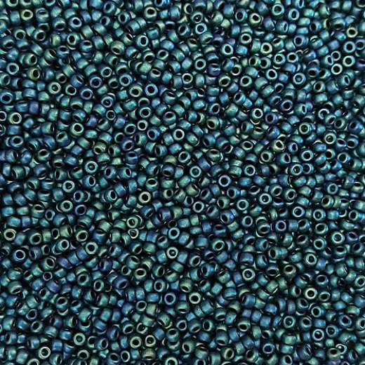 Matte Metallic Dark Teal Iris Miyuki 8/0 Seed Beads, Colour 2072, 22g pack Matte Metallic Dark Teal Iris Miyuki 8/0 Seed Beads, Colour 2072, 22g pack