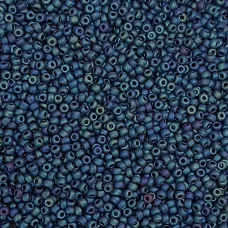 Matte Metallic Navy Green Iris Miyuki 8/0 Seed Beads, Colour 2071, 22g pack