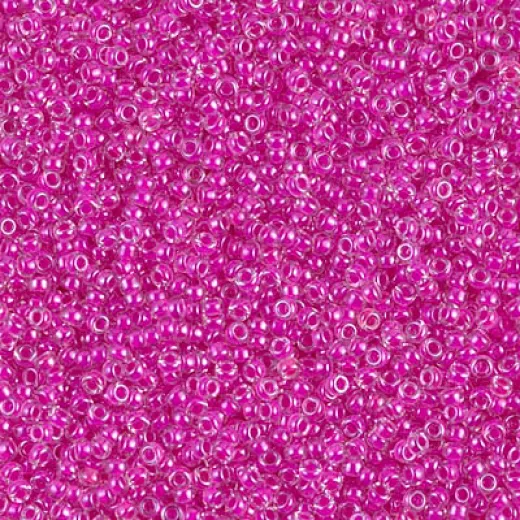 Fuschia Lined Crystal Miyuki Size 15/0 Colour 0209, 8.2gm Fuschia Lined Crystal Miyuki Size 15/0 Colour 0209, 8.2gm