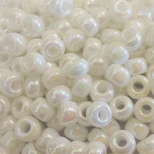 White AB Miyuki size 6/0 Colour 0402R, 20g White AB Miyuki size 6/0 Colour 0402R, 20g