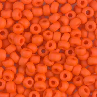 Matte Orange Opaque Miyuki size 6/0 Colour  0406F, 20g approx.