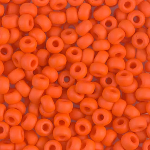 Matte Orange Opaque Miyuki size 6/0 Colour 0406F, 20g approx. Matte Orange Opaque Miyuki size 6/0 Colour 0406F, 20g approx.