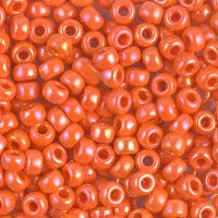 Orange Opaque AB finish Miyuki size 6/0 Colour  0406R, 20g approx.