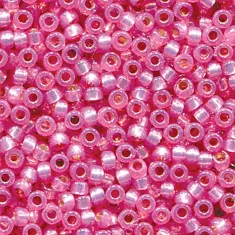 Duracoat Silver Lined Dyed Pink Miyuki size 6/0 Colour 4237, 20g approx.