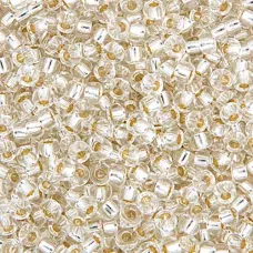 Crystal Silver Lined, Colour 0001 Miyuki 6/0 Seed Beads, 250g approx. Crystal Silver Lined, Colour 0001 Miyuki 6/0 Seed Beads, 250g approx.