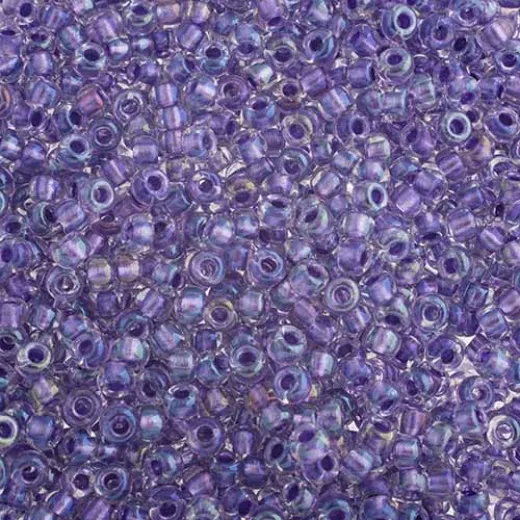 Sparkling Purple Lined Crystal AB Miyuki size 6/0 Colour 2607, 20g approx. Sparkling Purple Lined Crystal AB Miyuki size 6/0 Colour 2607, 20g approx.