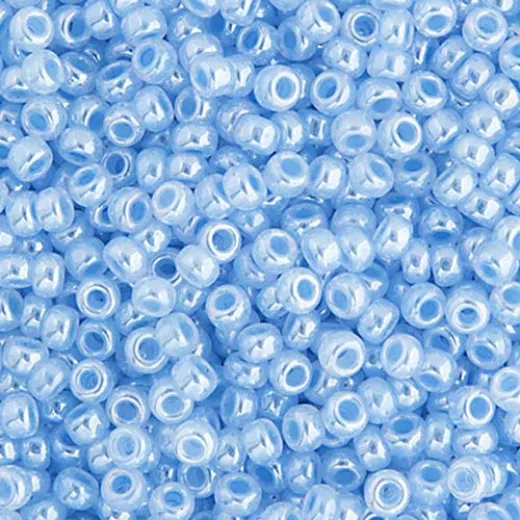 Light Blue Ceylon Miyuki Size 8/0 seed beads, Colour 524, 250gm Light Blue Ceylon Miyuki Size 8/0 seed beads, Colour 524, 250gm