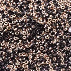 Black Capri Gold Miyuki 8/0 Seed Beads, colour 55034, 22g