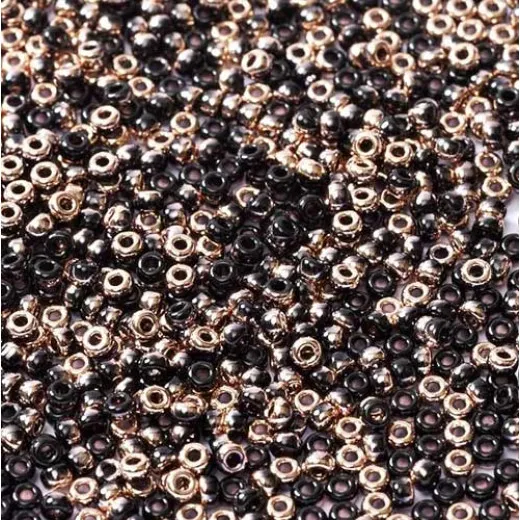 Black Capri Gold Miyuki 8/0 Seed Beads, colour 55034, 22g Black Capri Gold Miyuki 8/0 Seed Beads, colour 55034, 22g