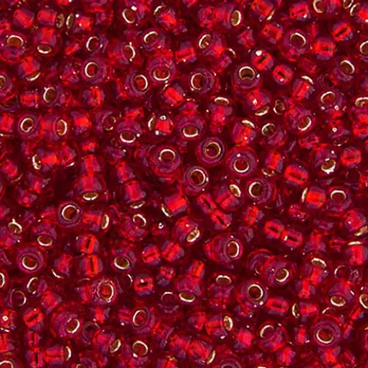 Ruby Silver Lined Miyuki 8/0 Seed Beads, 250g, Colour 0011 Ruby Silver Lined Miyuki 8/0 Seed Beads, 250g, Colour 0011