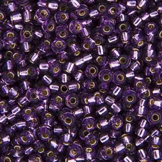 Amethyst Silver Lined Miyuki Size 8/0 seed beads, Colour 24, 22gm Amethyst Silver Lined Miyuki Size 8/0 seed beads, Colour 24, 22gm