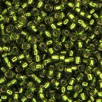 Miyuki Size 8 Seed Beads, Olive Silver Lined, Colour 0026, 22 Grams