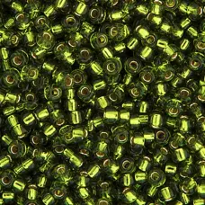 Miyuki Size 8 Seed Beads, Olive Silver Lined, Colour 0026, 22 Grams
