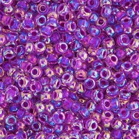 Magenta AB Lined-Dyed Miyuki Size 8/0 seed beads, Colour  264, 22gm