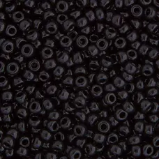 Black Opaque Miyuki Size 8/0 seed beads, Colour  401, 22g
