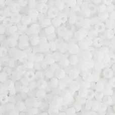 Chalk White Opaque Matte Miyuki Size 8/0 seed beads, Colour  0402F, 22gm