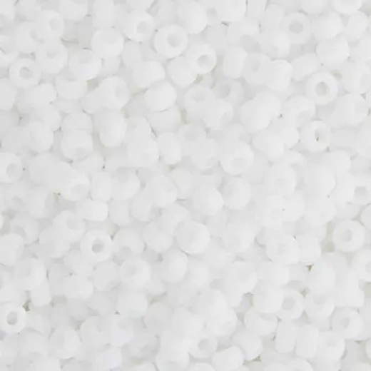 Chalk White Opaque Matte Miyuki Size 8/0 seed beads, Colour  0402F, 22gm
