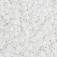 Chalk White Opaque Matte Miyuki 8/0 Seed Beads, 250g, Colour 0402F