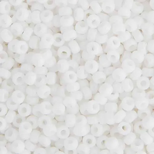 Chalk White Opaque Matte Miyuki 8/0 Seed Beads, 250g, Colour 0402F Chalk White Opaque Matte Miyuki 8/0 Seed Beads, 250g, Colour 0402F