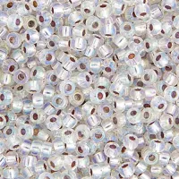 Crystal Silver Lined AB Miyuki Size 8/0 seed beads, Colour  1001, 22gm