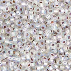 Crystal Silver Lined AB Miyuki Size 8/0 seed beads, Colour  1001, 22gm