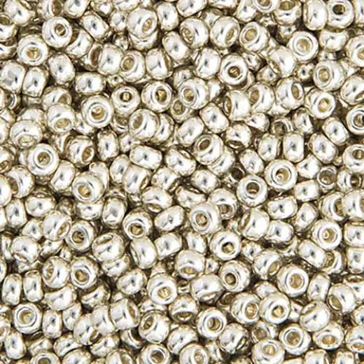 Silver Galvanized Miyuki Size 8/0 seed beads, Colour 1051, 22gm Silver Galvanized Miyuki Size 8/0 seed beads, Colour 1051, 22gm