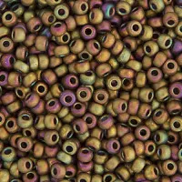 Matte Metallic Khaki Iris Miyuki Size 8/0 seed beads, Colour  2035, 22gm