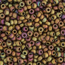 Matte Metallic Khaki Iris Miyuki Size 8/0 seed beads, Colour  2035, 22gm