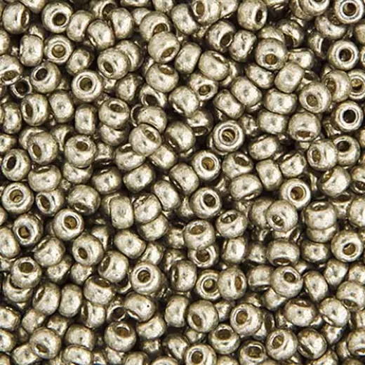 Duracoat Galvanized Light Pewter Miyuki Size 8/0 seed beads, Colour 4221, 22gm Duracoat Galvanized Light Pewter Miyuki Size 8/0 seed beads, Colour 4221, 22gm