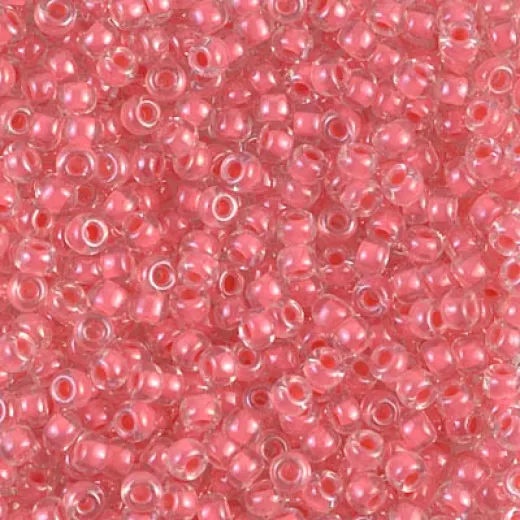 Carnation Pink Lined Crystal Miyuki size 8/0 seed beads, colour 0208, 250g Wholesale pack Carnation Pink Lined Crystal Miyuki size 8/0 seed beads, colour 0208, 250g Wholesale pack