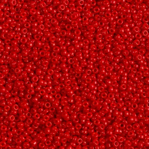 Semi-frosted Opaque Bright Red, dyed, Dyed, Miyuki size 8/0 seed beads, colour 1684, 22g pack Semi-frosted Opaque Bright Red, dyed, Dyed, Miyuki size 8/0 seed beads, colour 1684, 22g pack