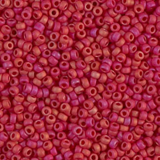 Matte Opaque Red Luster Miyuki Size 8/0 seed beads, Colour 2076, 250gm Wholesale pack Matte Opaque Red Luster Miyuki Size 8/0 seed beads, Colour 2076, 250gm Wholesale pack