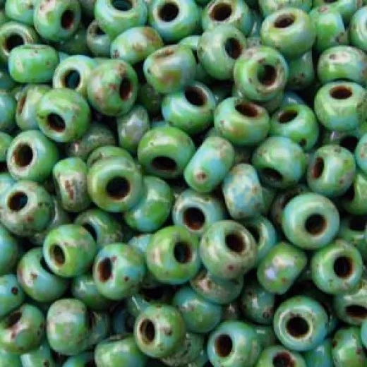 Picasso Seafoam Green Miyuki Size 8/0 seed beads, Colour Code 4514, 22gm Picasso Seafoam Green Miyuki Size 8/0 seed beads, Colour Code 4514, 22gm