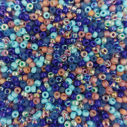 Caribbean Blue Mix of Miyuki 8/0 Seed Beads, 22g Caribbean Blue Mix of Miyuki 8/0 Seed Beads, 22g