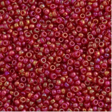 Transparent Dark Red AB Miyuki Size 8/0 seed beads, Colour 254D, 22gm