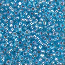 Aqua Silver Lined AB Miyuki 8/0 Seed Beads, 22g, colour 1018