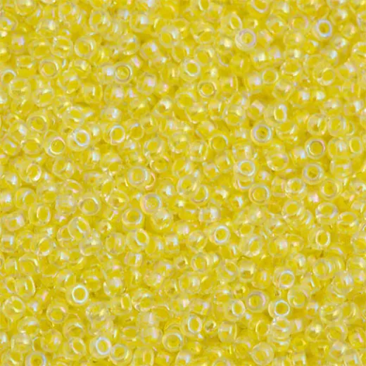 Light Yellow Lined Crystal AB Miyuki Size 8/0 seed beads, Colour 273, 22gm Light Yellow Lined Crystal AB Miyuki Size 8/0 seed beads, Colour 273, 22gm