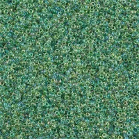 Lime Lined Crystal AB Miyuki Size 8/0 seed beads, Colour 277, 22gm