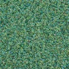 Lime Lined Crystal AB Miyuki Size 8/0 seed beads, Colour 277, 22gm