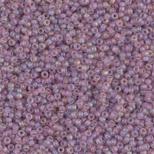 Matte Transparent Smokey Amethyst AB Miyuki Size 8/0 seed beads, Colour 142FR, 22gm Matte Transparent Smokey Amethyst AB Miyuki Size 8/0 seed beads, Colour 142FR, 22gm