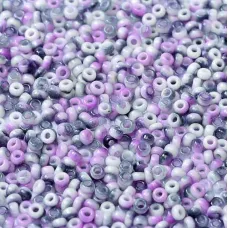 White Opaque Funky Purple Miyuki 8/0 Seed Beads, colour 55060